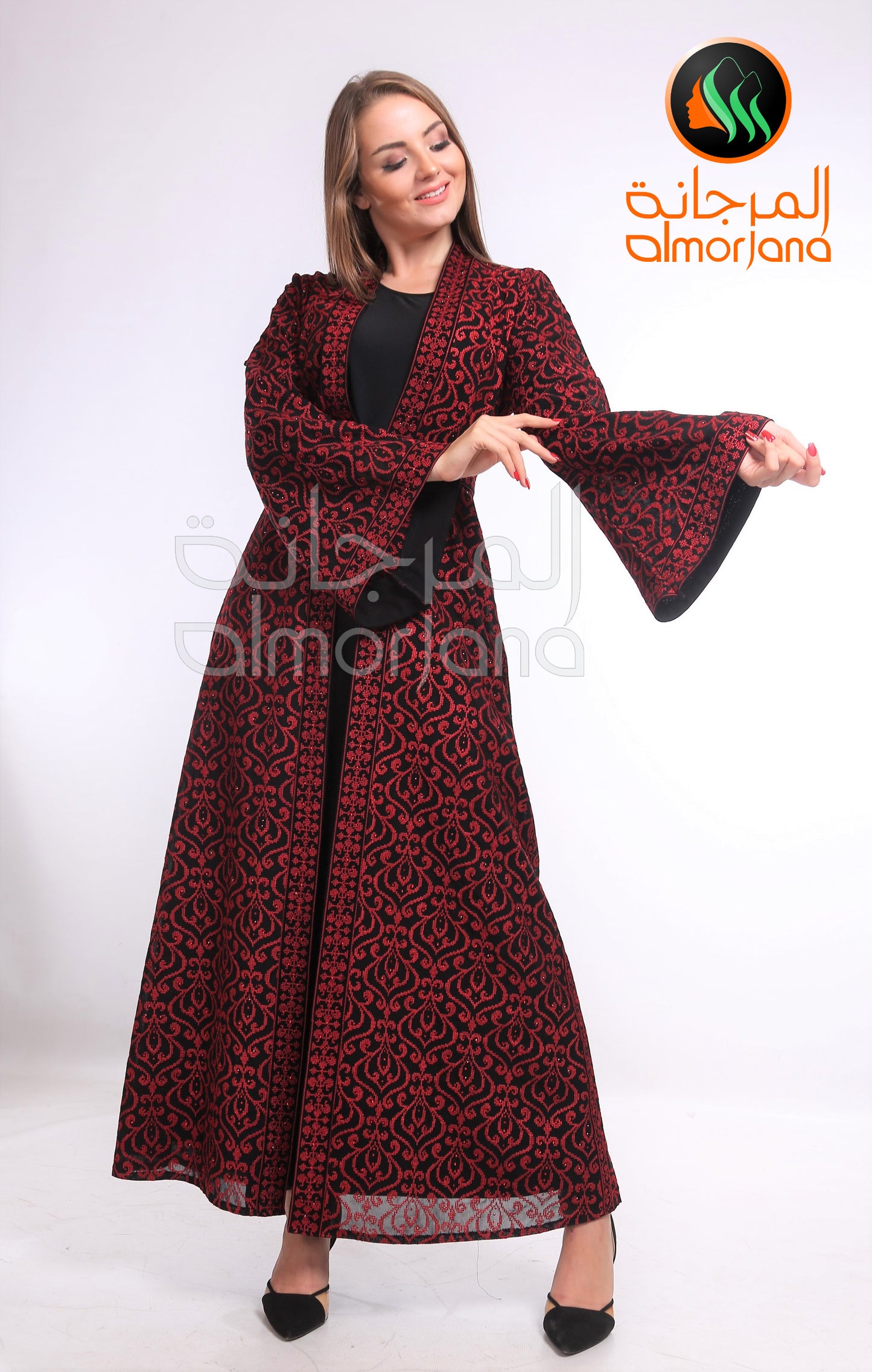 Full red Embroidered Bisht