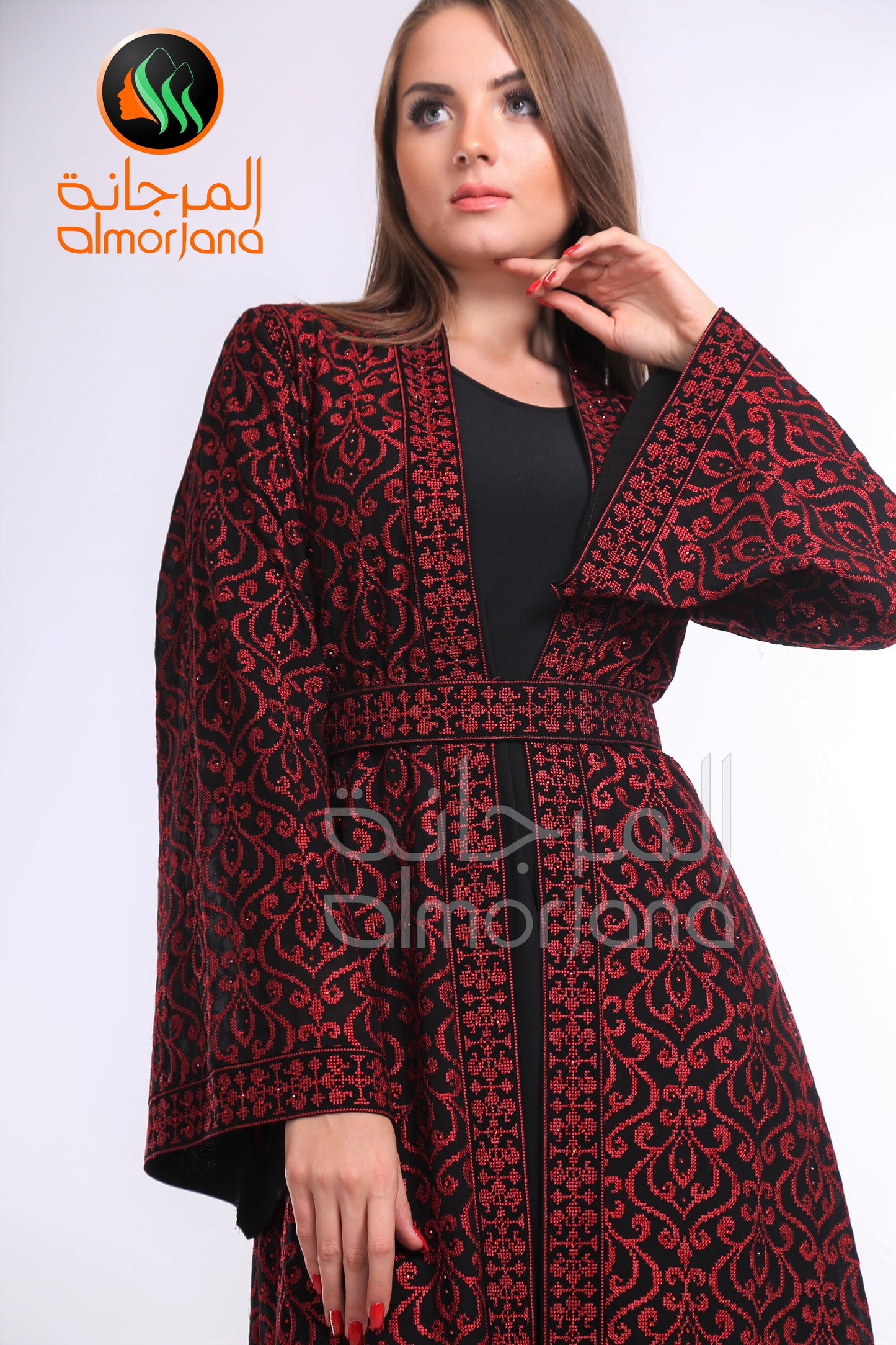 Full red Embroidered Bisht