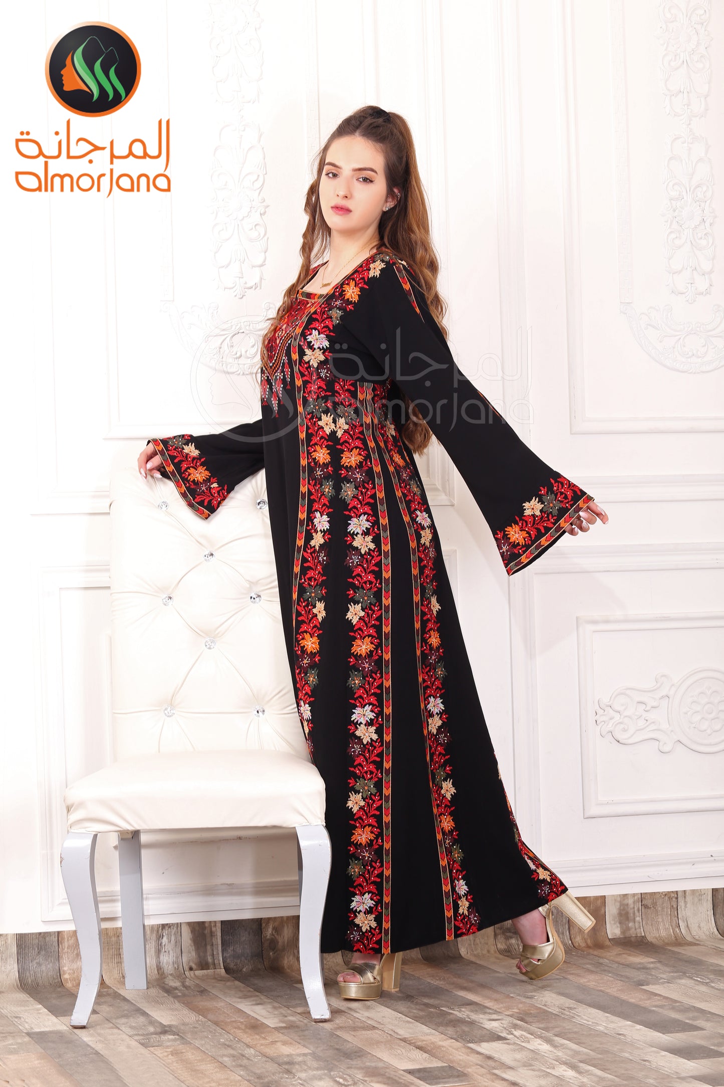 Almorjana Embroidered Dress , Traditional Dress , Thobe Falah