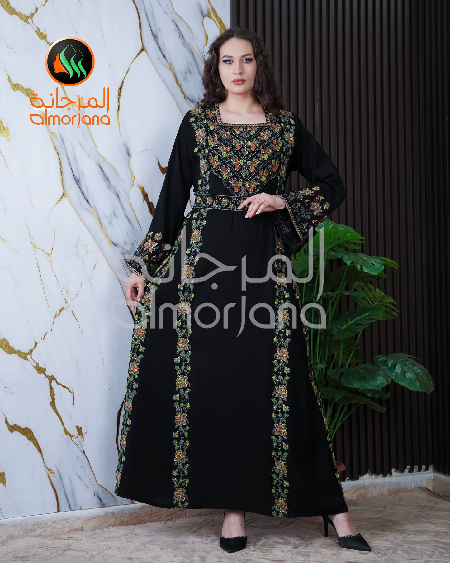 Manajel Dress Palestinian Embroidered Dress , Traditional Dress , Thobe Falahi Tatreez