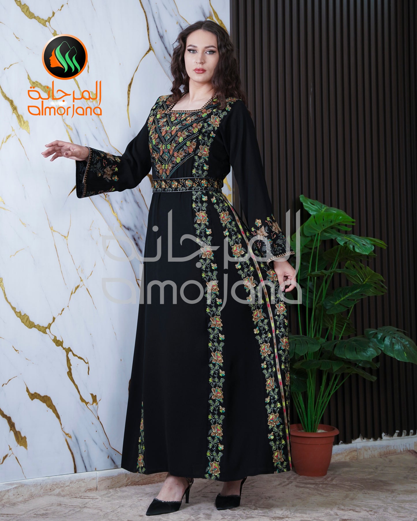 Manajel Dress Palestinian Embroidered Dress , Traditional Dress , Thobe Falahi Tatreez
