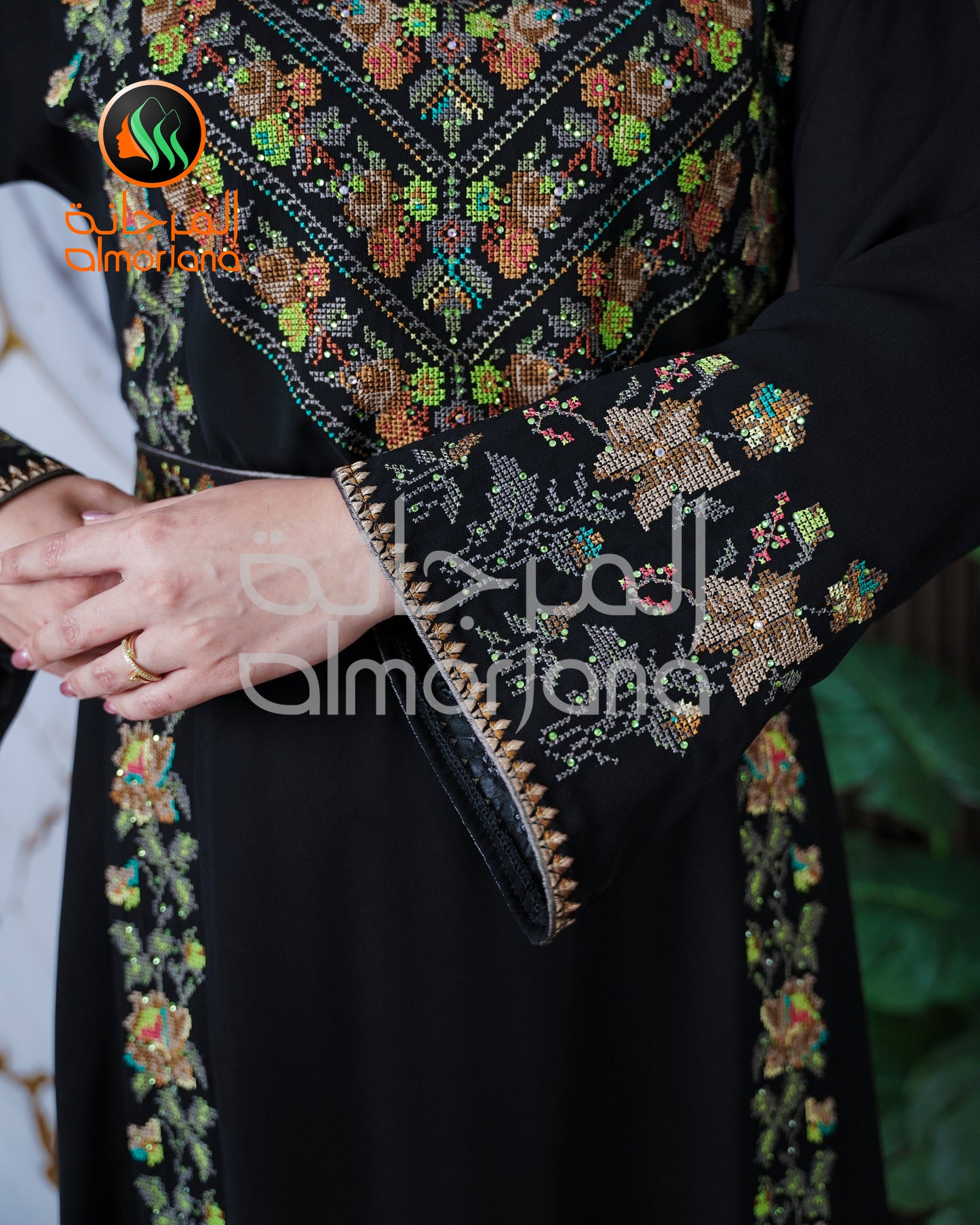 Manajel Dress Palestinian Embroidered Dress , Traditional Dress , Thobe Falahi Tatreez