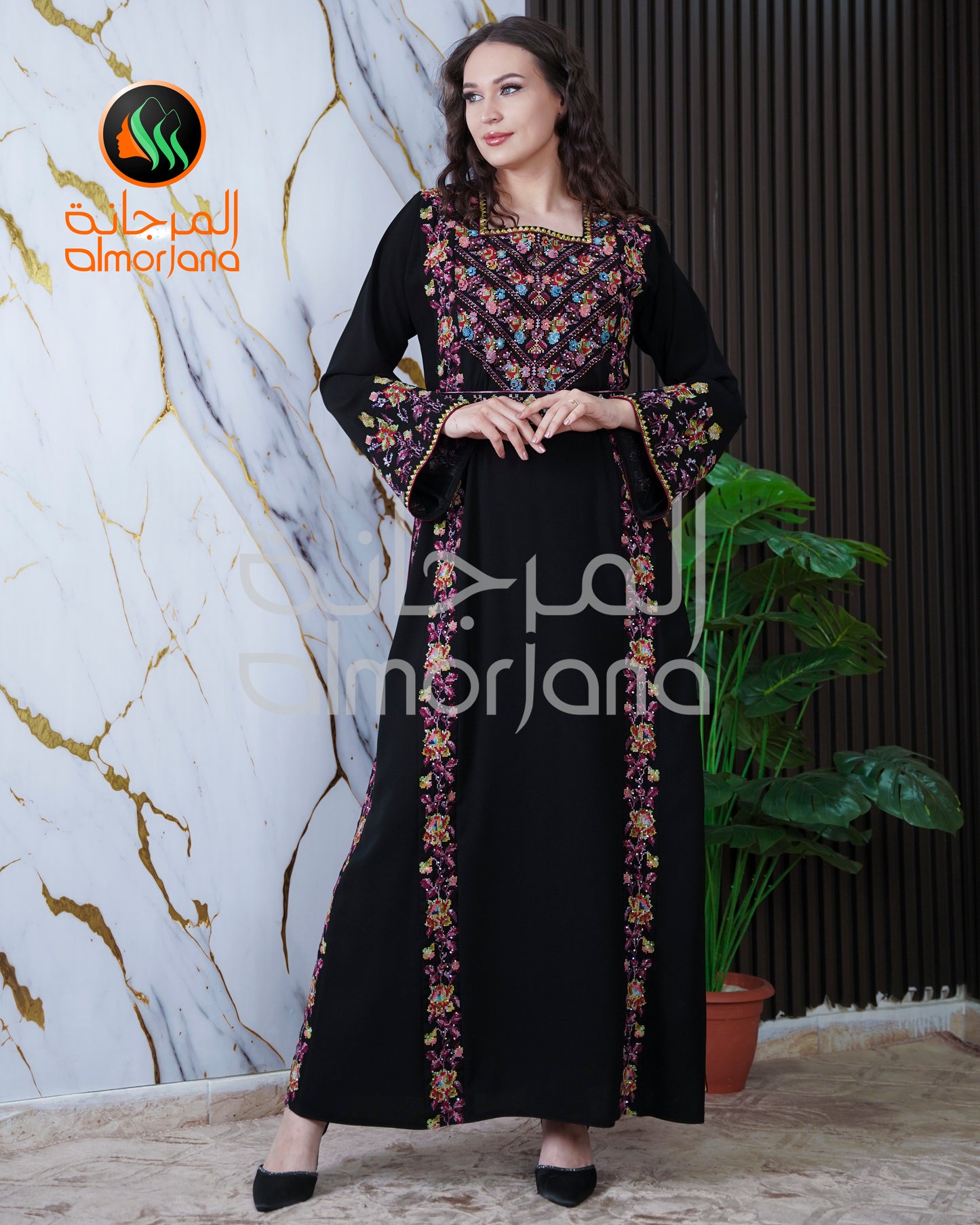 Yafa Design Dress Palestinian Embroidered Dress , Traditional Dress , Thobe Falahi Tatreez