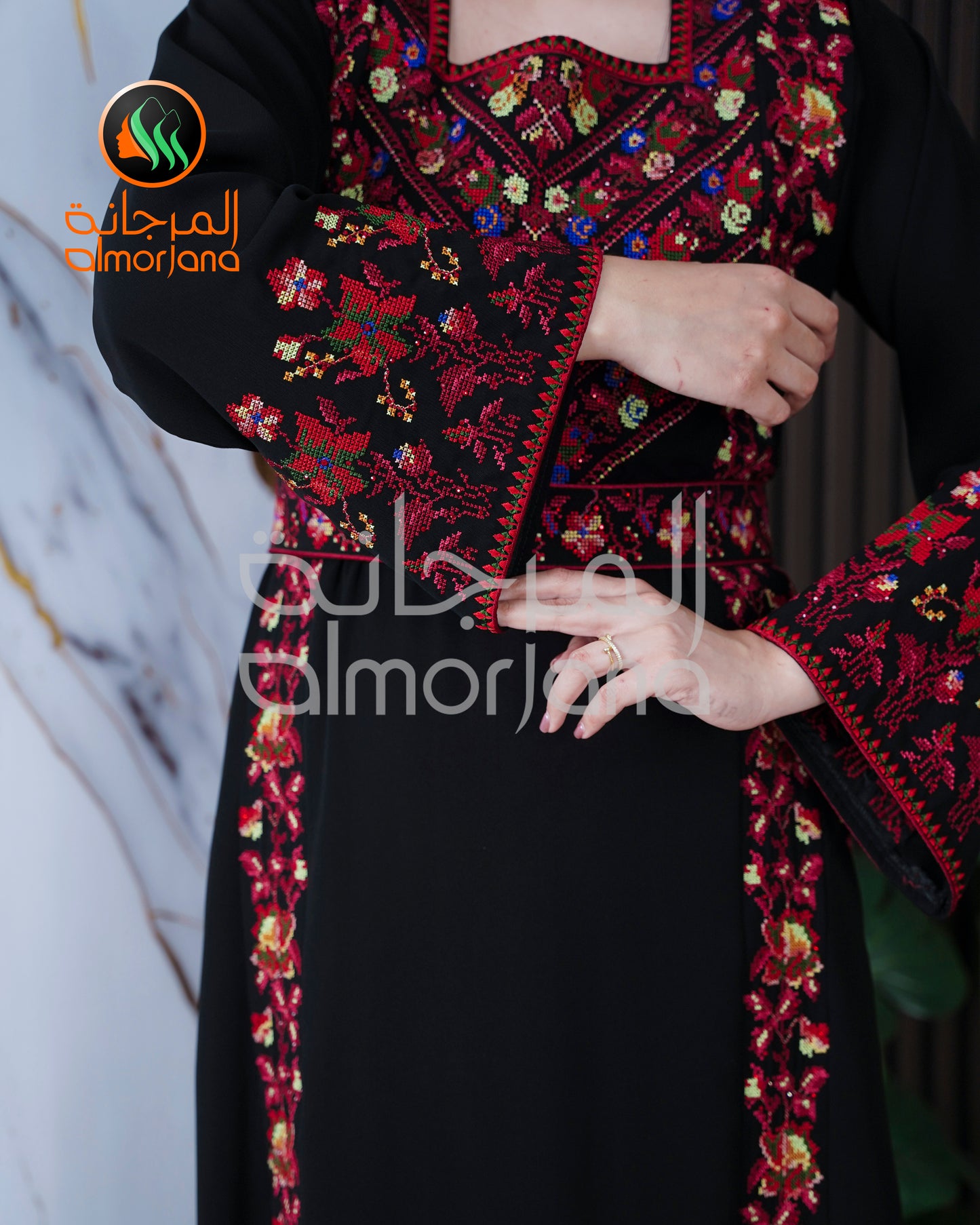 Yafa Design Dress Palestinian Embroidered Dress , Traditional Dress , Thobe Falahi Tatreez (Copy)