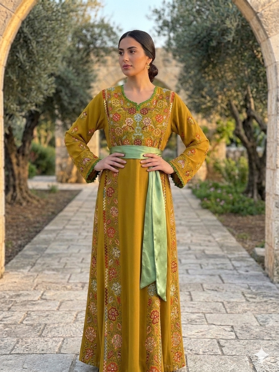 Tara Dress Traditional Palestinian Embroidered Dress