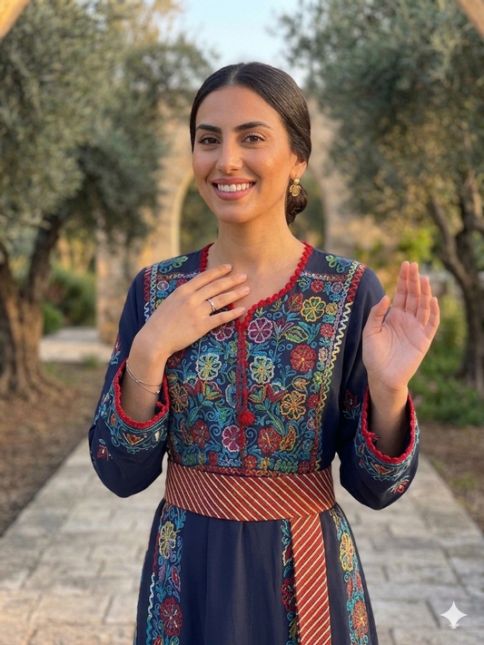 Tara Dress Traditional Palestinian Embroidered Dress