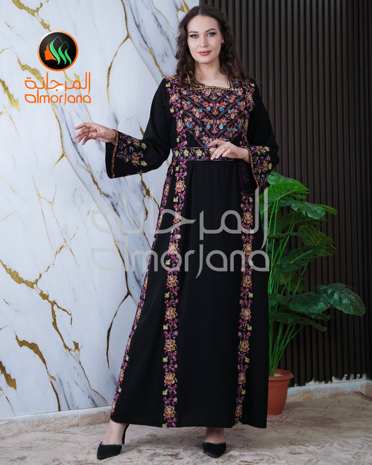 Yafa Design Dress Palestinian Embroidered Dress , Traditional Dress , Thobe Falahi Tatreez