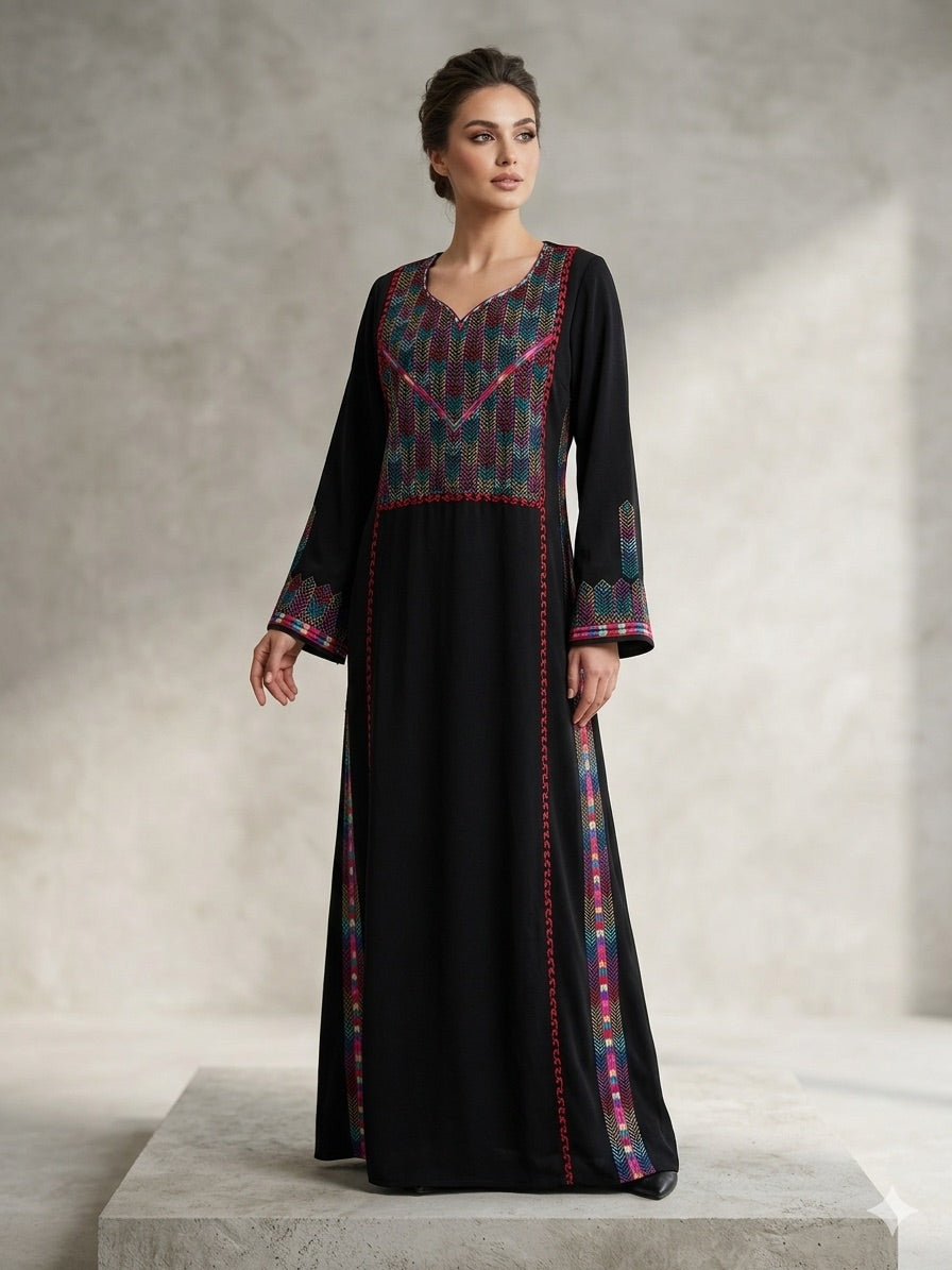 palestinian traditional dress Palestinian Embroidered Dress Traditional Dress – Almorjana