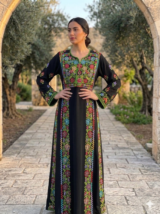 Tara Dress Traditional Palestinian Embroidered Dress