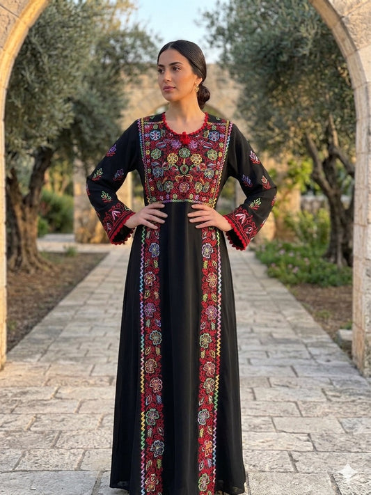 Tara Dress Traditional Palestinian Embroidered Dress