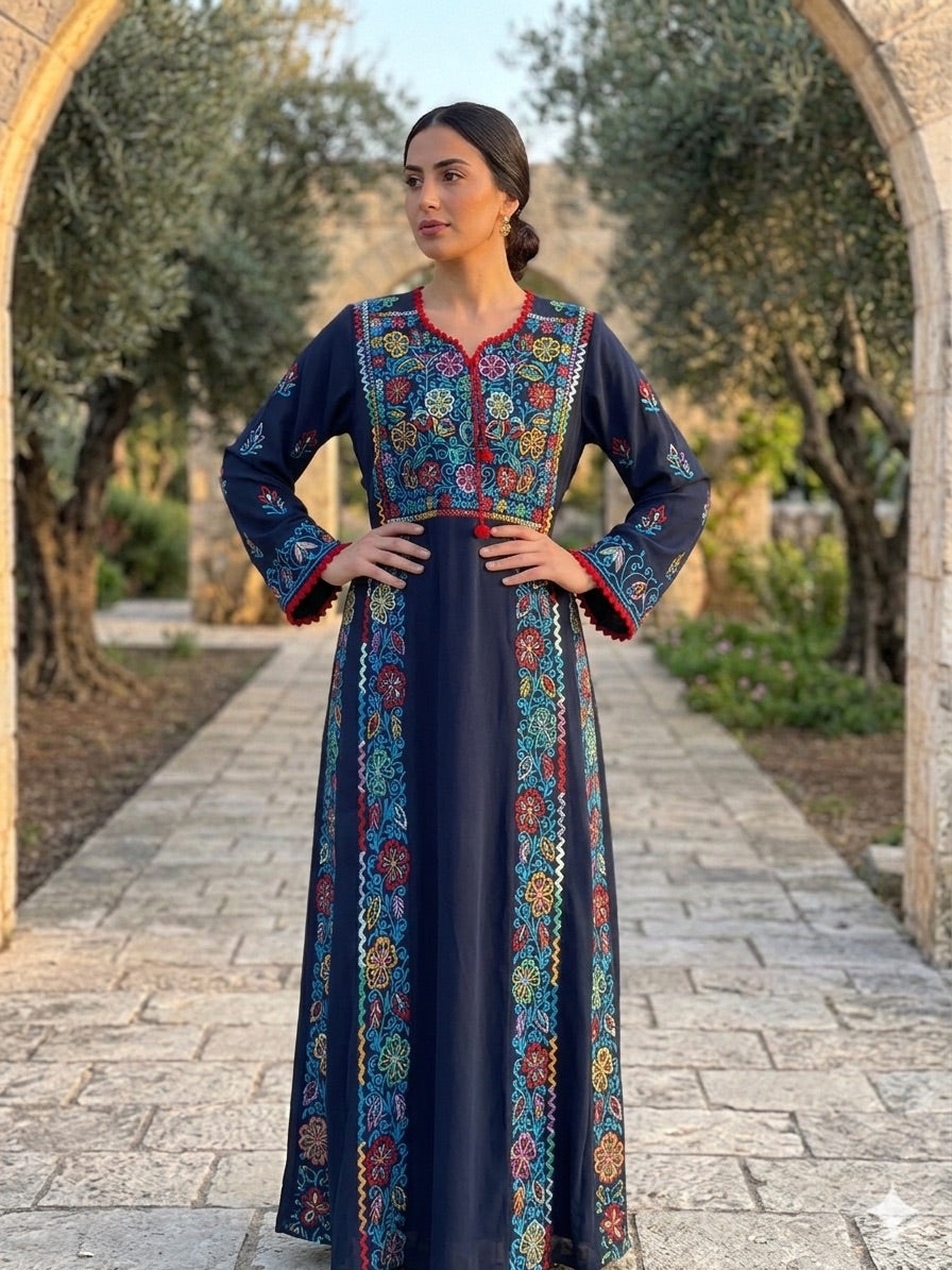 Tara Dress Traditional Palestinian Embroidered Dress