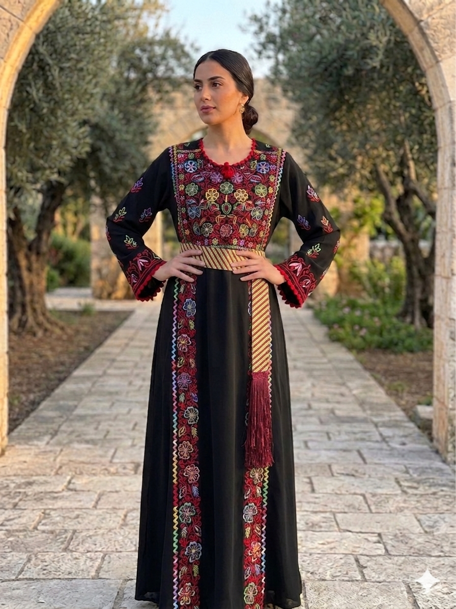 Tara Dress Traditional Palestinian Embroidered Dress