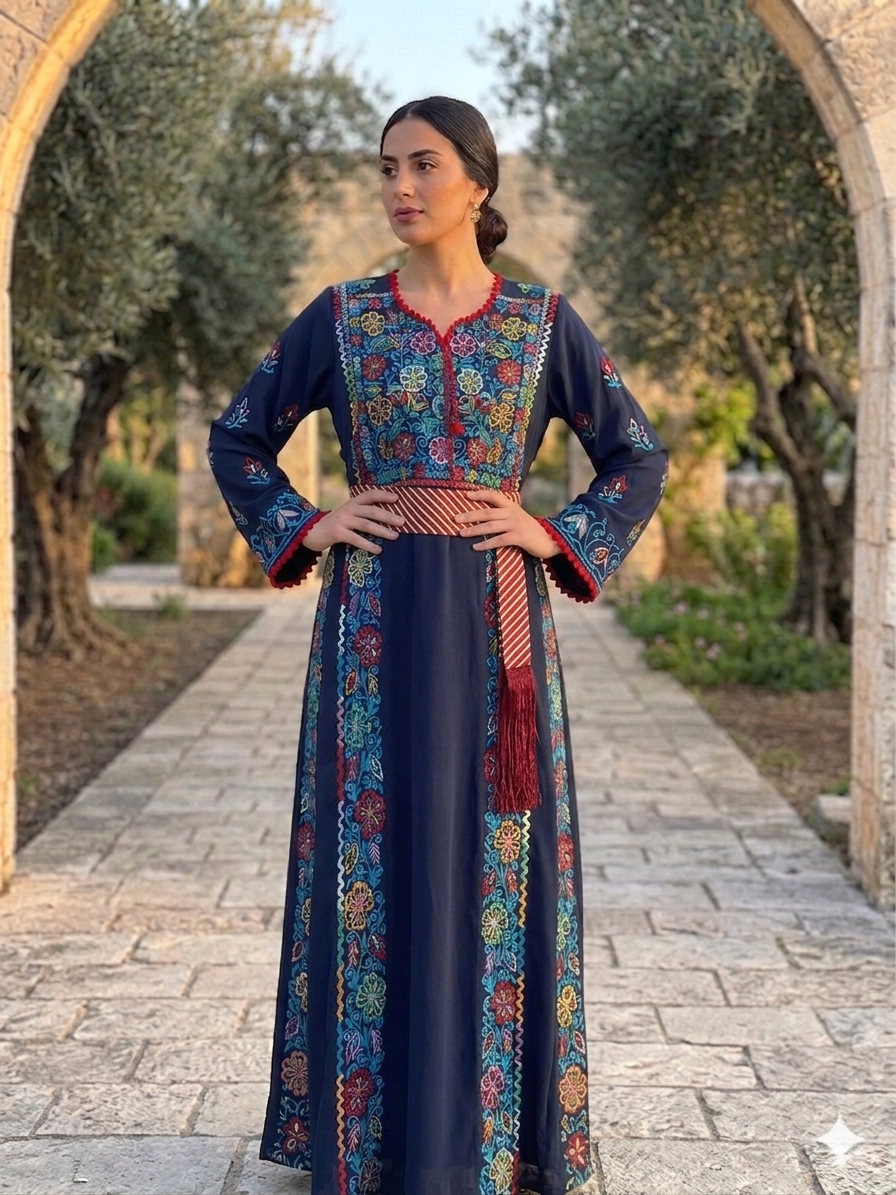 Tara Dress Traditional Palestinian Embroidered Dress