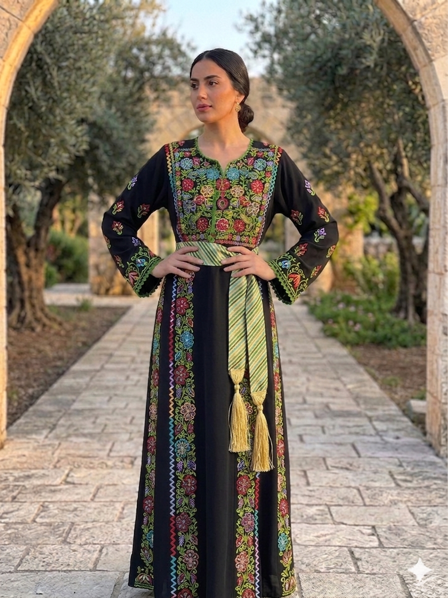 Tara Dress Traditional Palestinian Embroidered Dress