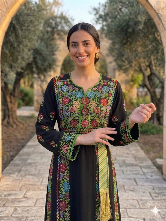 Tara Dress Traditional Palestinian Embroidered Dress