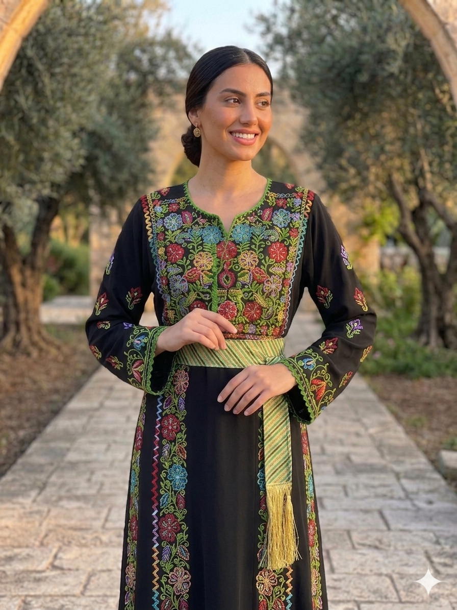 Tara Dress Traditional Palestinian Embroidered Dress