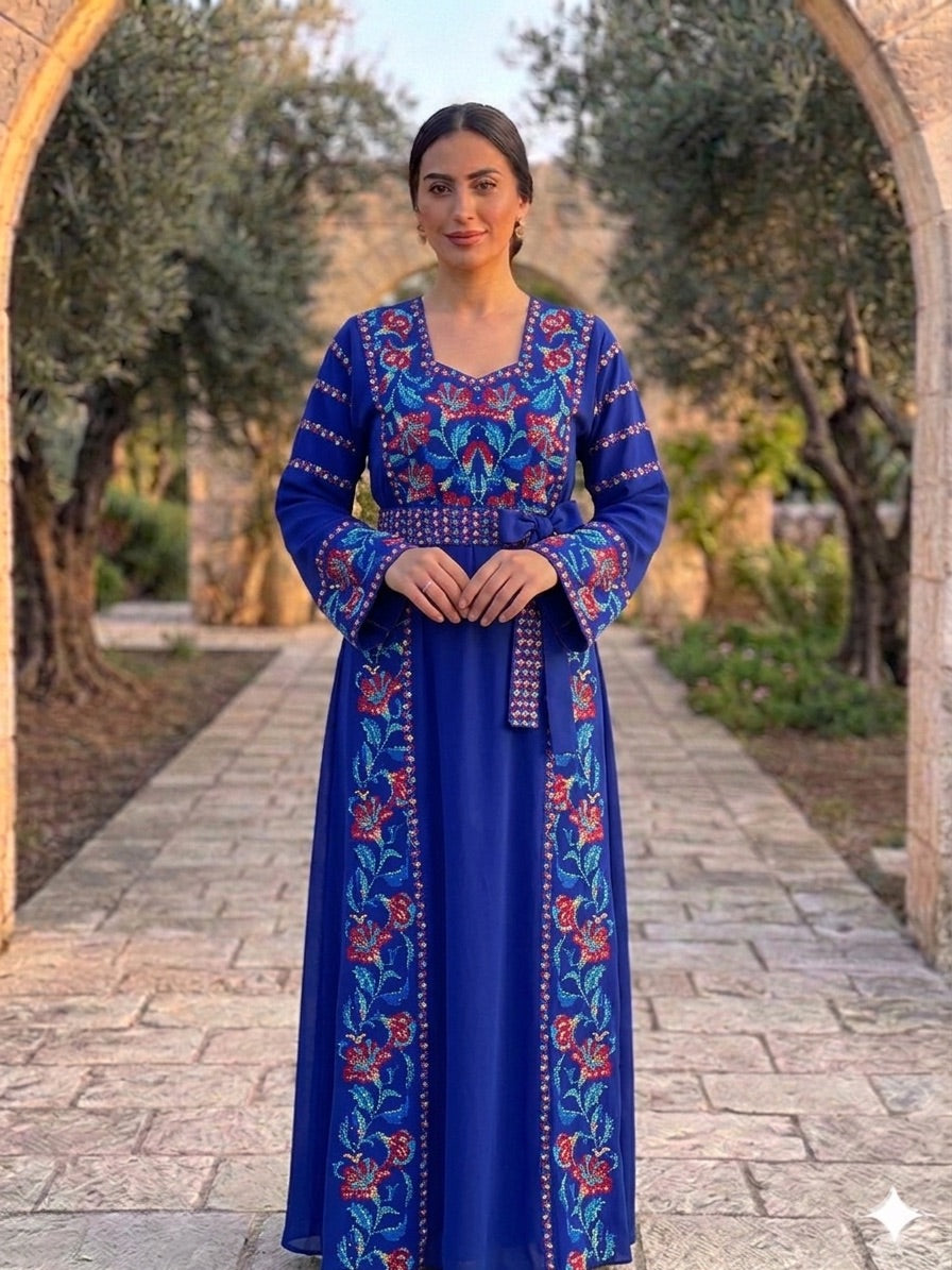 Almorjana Jory Thobe Embroidered Dress , Traditional Dress , Thobe Fal Almorjana Jory Thobe Embroidered Dress , Traditional Dress , Thobe Fal